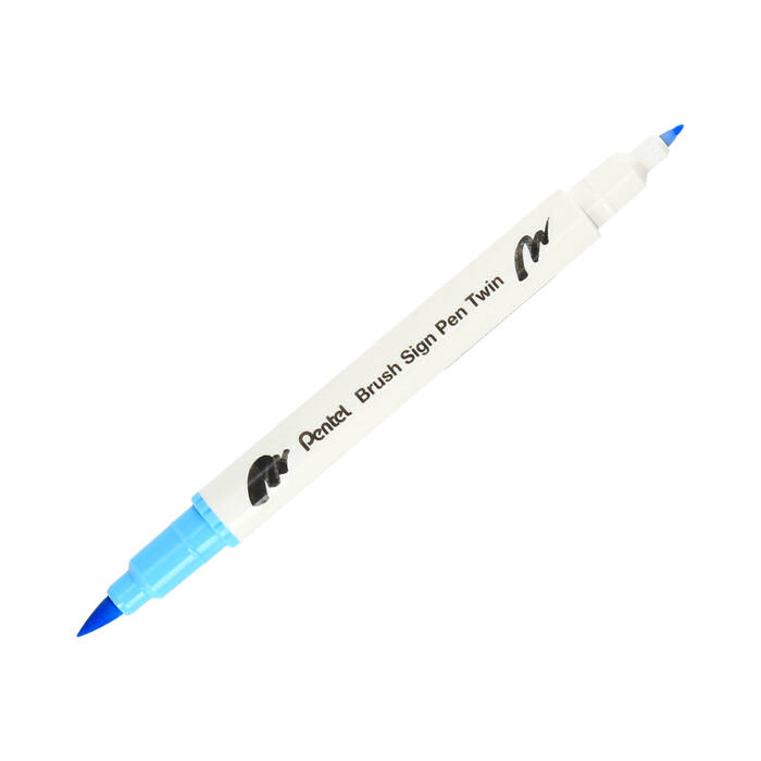 Pisak dwustronny jasny błękit Brush Sign Pentel SESW30 PN1664 02