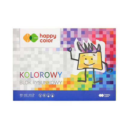Blok rysunkowy A3/15 kolor 80g HappyColor ST8000 01