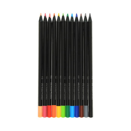 Kredki ołówkowe 12kol trójkątne Black Edition Faber-Castell 116412 FC1184 02