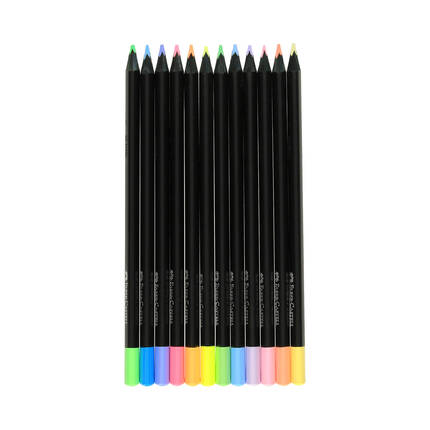 Kredki ołówkowe 12kol pastel/neon Black Edition Faber-Castell 116410 FC1185 02