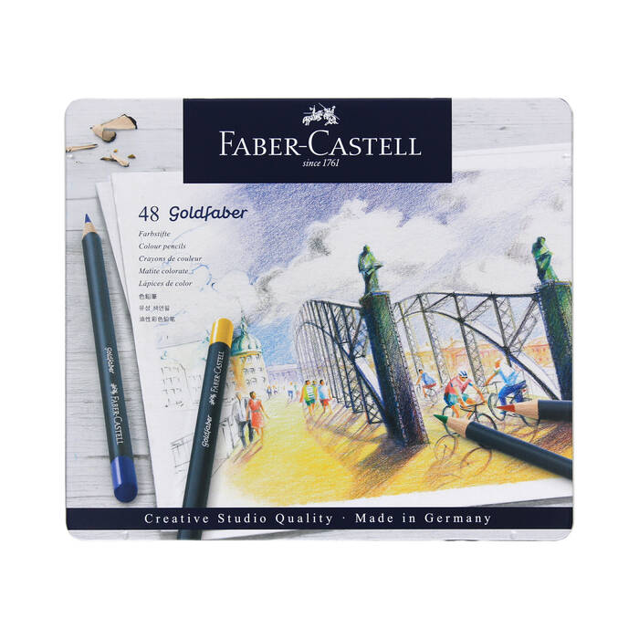 Kredki ołówkowe 48kol opakowanie metalowe Goldfaber Faber-Castell 114748FC FC6700 01