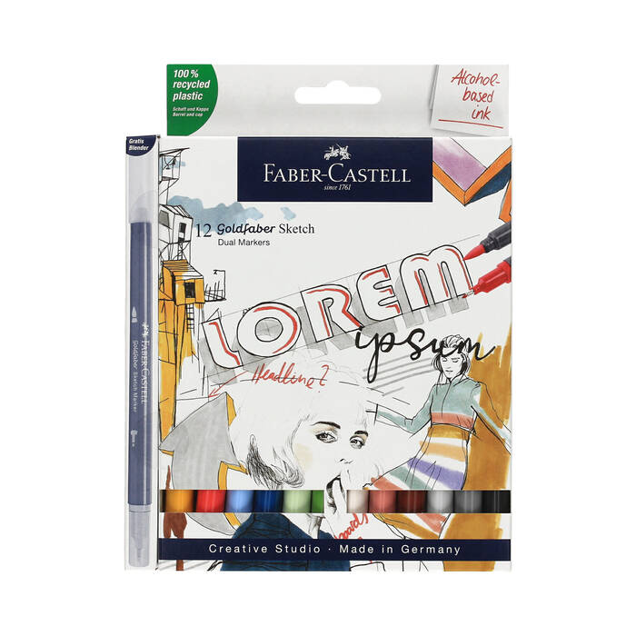 Flamastry dwustronne 12kol Goldfaber Faber-Castell 164712FC FC6701 01