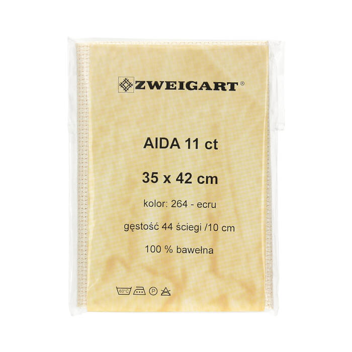 Kanwa bawełniana 35x42/ct11 ecru Aida Zweigart 0264 VA2402 01