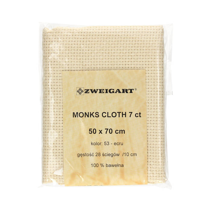 Kanwa bawełniana 50x70/7ct ecru Monks Cloth Zweigart 0053 VA2413 01