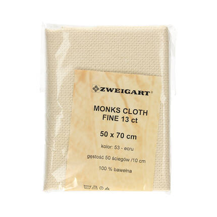 Kanwa bawełniana 50x70/13ct ecru Monks Cloth Zweigart 0053 VA2415 01