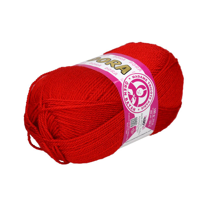 Włóczka 100g czerwony Madame Tricote Paris Dora 144 VA2507 02