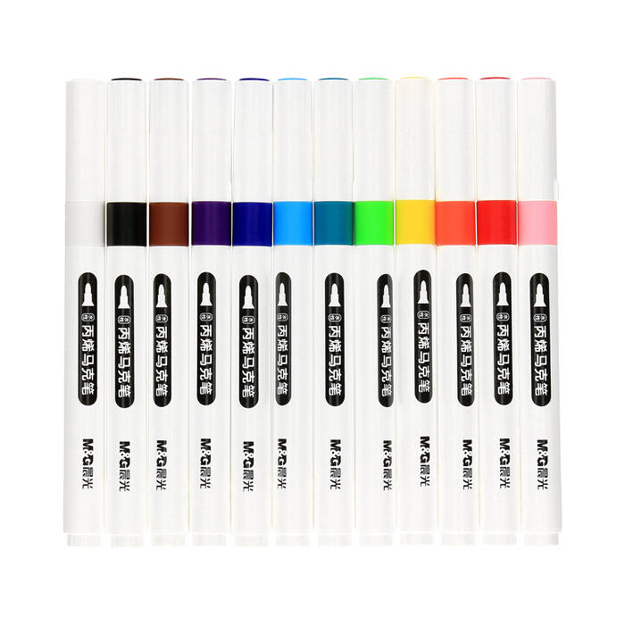 Marker akrylowy 1-2mm 12kol neon M&G ST7992 02