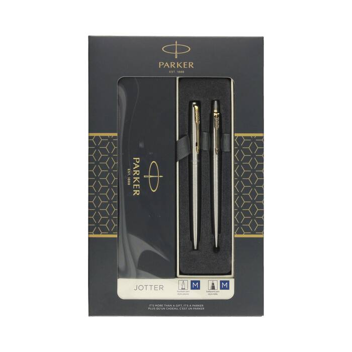 Zestaw Parker Jotter pióro wieczne + długopis stalowy GT 2093257 PT9810 01