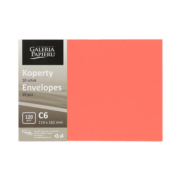 Koperty C6 koralowe gładkie 120g (10) AG4327 02