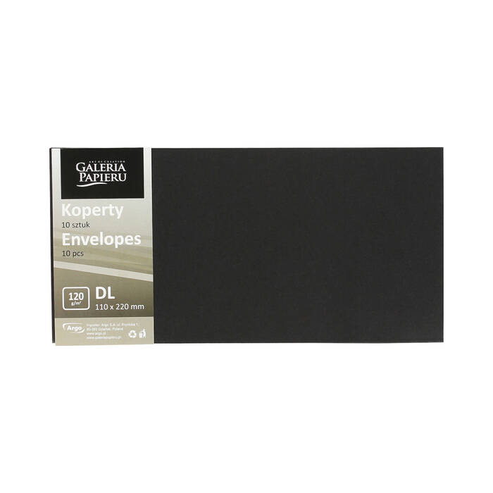 Koperty DL czarne gładkie 120g (10) AG4333 05