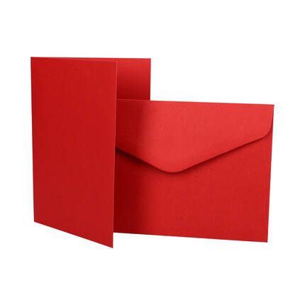 Baza do kartek ozdobnych - karnet + koperta C6 czerwona (5) AG4347 01