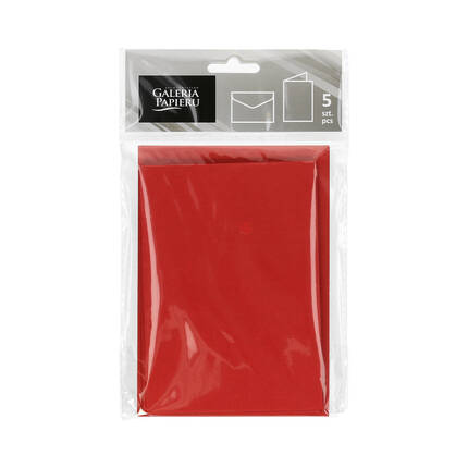 Baza do kartek ozdobnych - karnet + koperta C6 czerwona (5) AG4347 02