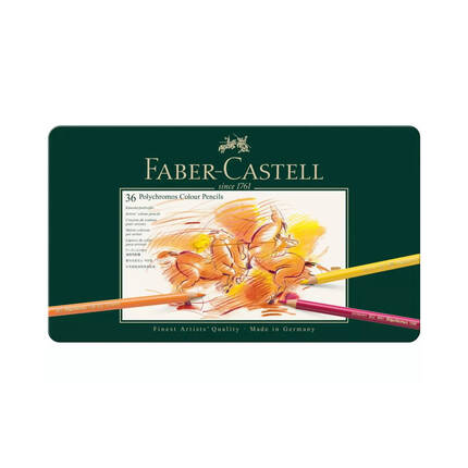 Kredki ołówkowe 36kol metalowe opakowanie Faber Castell Polychromos FC110036 FC1109 01