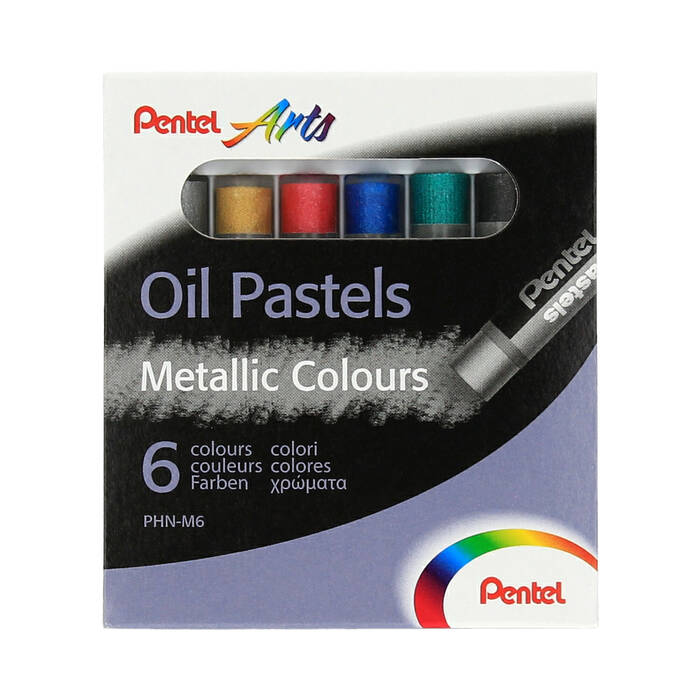 Pastele olejne 6kol metaliczne Pentel PHN-M6 PN1259 01