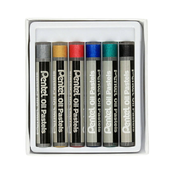 Pastele olejne 6kol metaliczne Pentel PHN-M6 PN1259 02