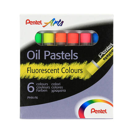 Pastele olejne 6kol fluorescencyjne Pentel PHN-F6 PN1260 01