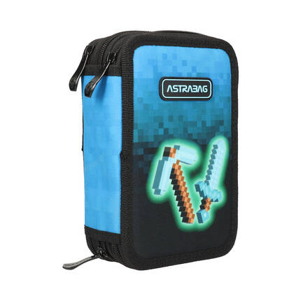 Piórnik z wyposażeniem potrójny Jumbo Blue Pixel Astrabag VK8066 01