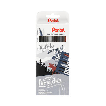 Pisak dwustronny (6) Mglisty Poranek Brush Sign Pentel SESW30C PN1667 01