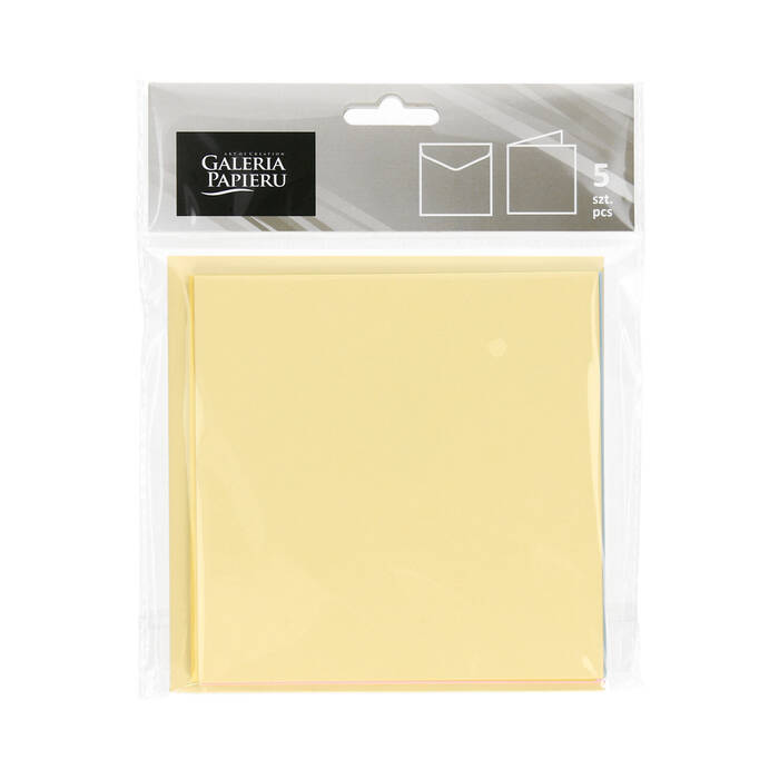 Baza do kartek ozdobnych - karnet + koperta 145x145 mix pastelowy (5) AG4378 04
