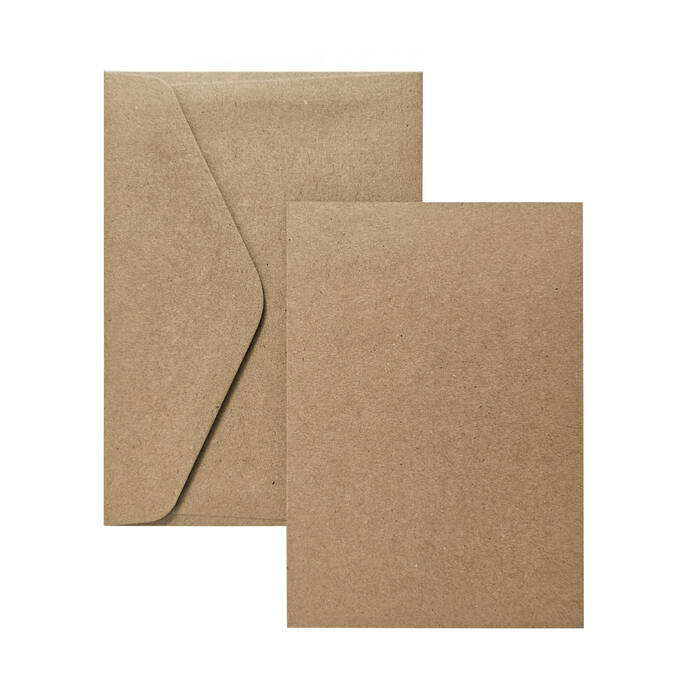 Baza do kartek ozdobnych - karnet + koperta C6 Kraft ciemnybeż (5) AG4381 01
