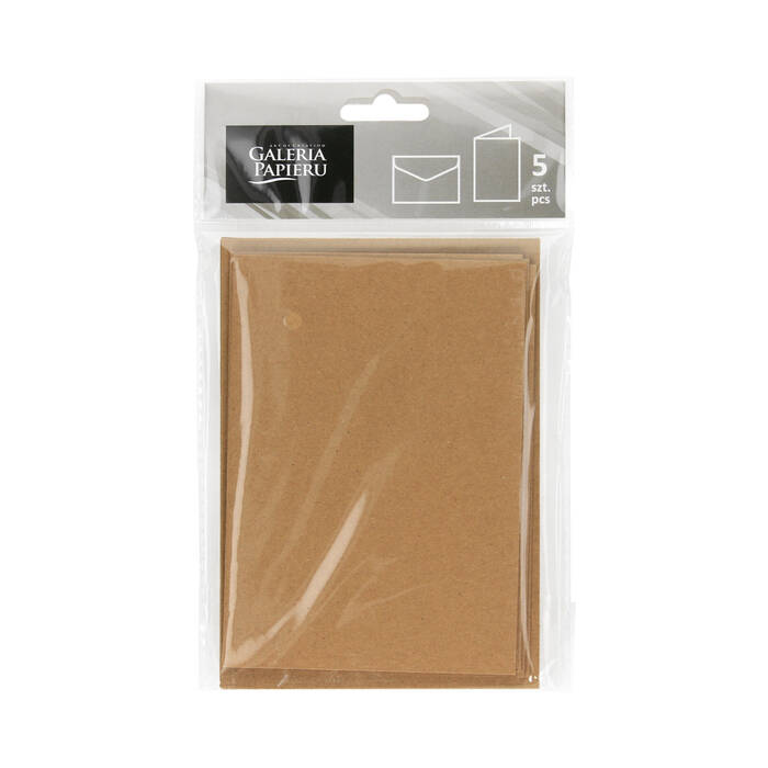 Baza do kartek ozdobnych - karnet + koperta C6 Kraft ciemnybeż (5) AG4381 04