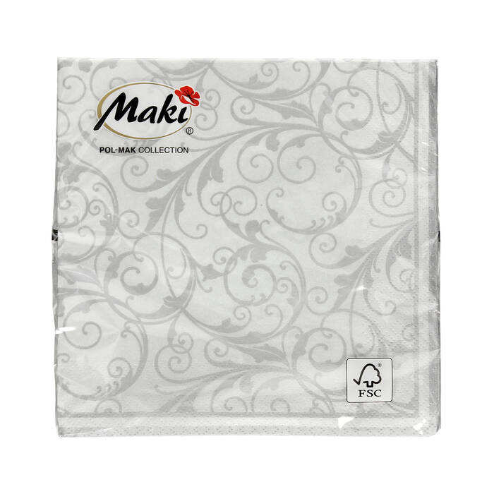 Serwetki 33x33 3w White & Silver 001705 (20) VS5945 01