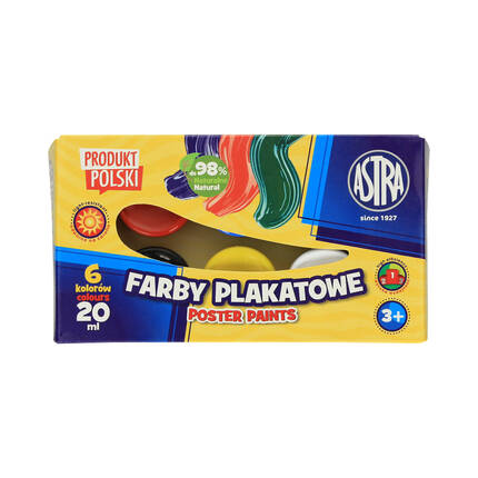 Farby plakatowe 6kol 20ml Astra VK1622 01