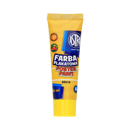 Farba plakatowa żółta 30ml Astra AZ5064 01