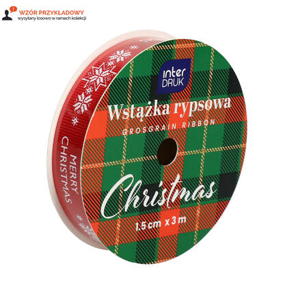 Wstążka rypsowa 15mmx3m Christmas IR1586 01