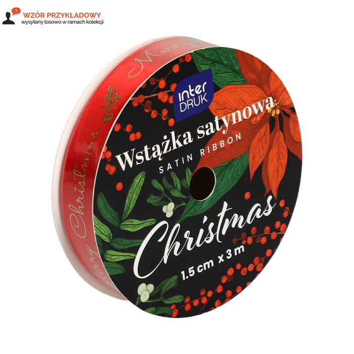 Wstążka satynowa 15mmx3m Christmas IR1587 01