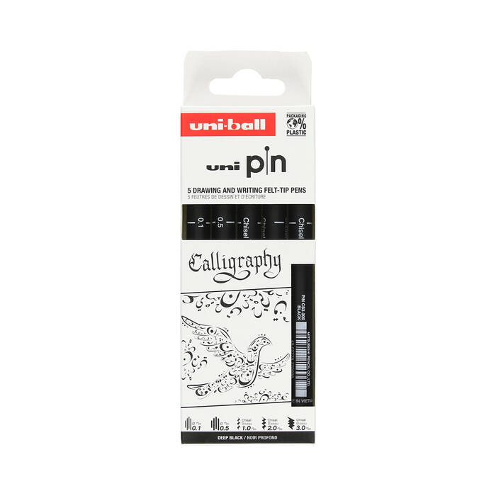 Zestaw kreślarski Calligraphy Uni PIN200 - 5szt. UN1229 01