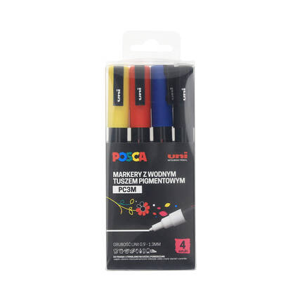 Marker plakatowy 0.9-1.3mm 4kol Posca PC3M UN5784 01