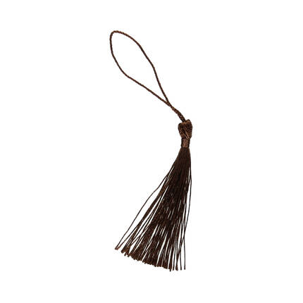 Frędzelki - chwosty ozdobne brązowe 8cm Brewis - 6szt. VB1399 02