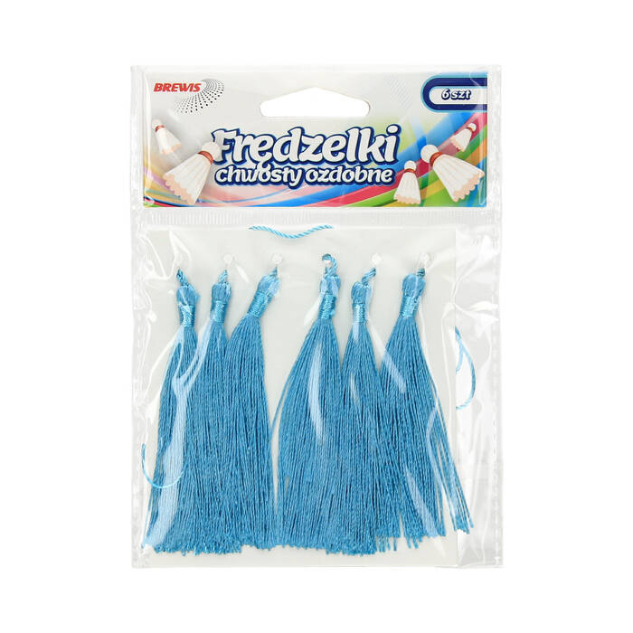 Frędzelki - chwosty ozdobne jasnoniebieskie 8cm Brewis - 6szt. VB1401 01