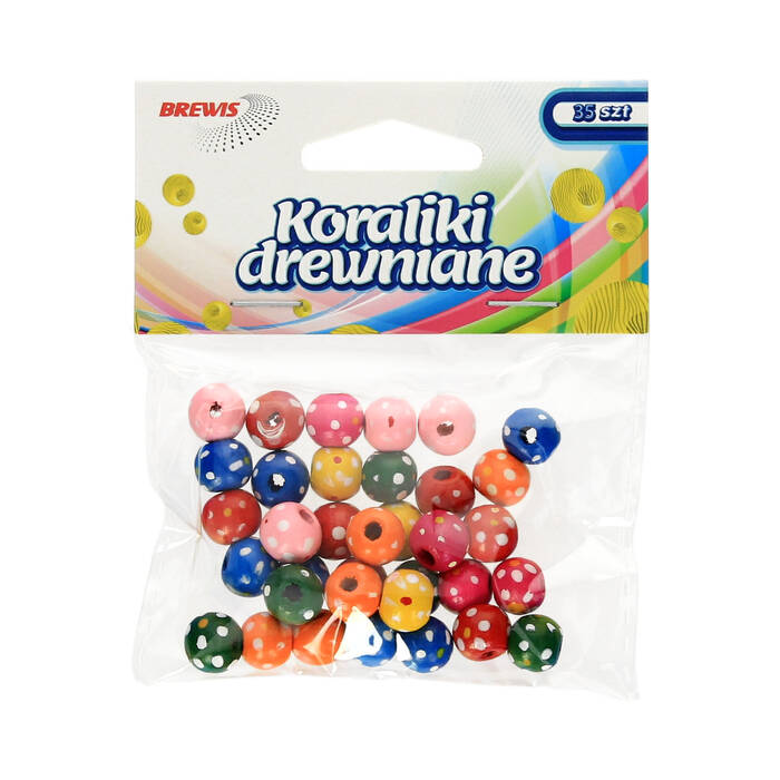 Koraliki drewniane 10mm mix kolorów (35) Brewis KD10-3 VB1407 01