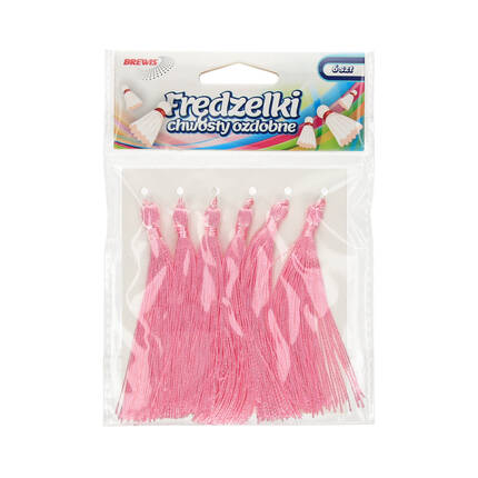 Frędzelki - chwosty ozdobne różowe 8cm Brewis - 6szt. VB1404 01
