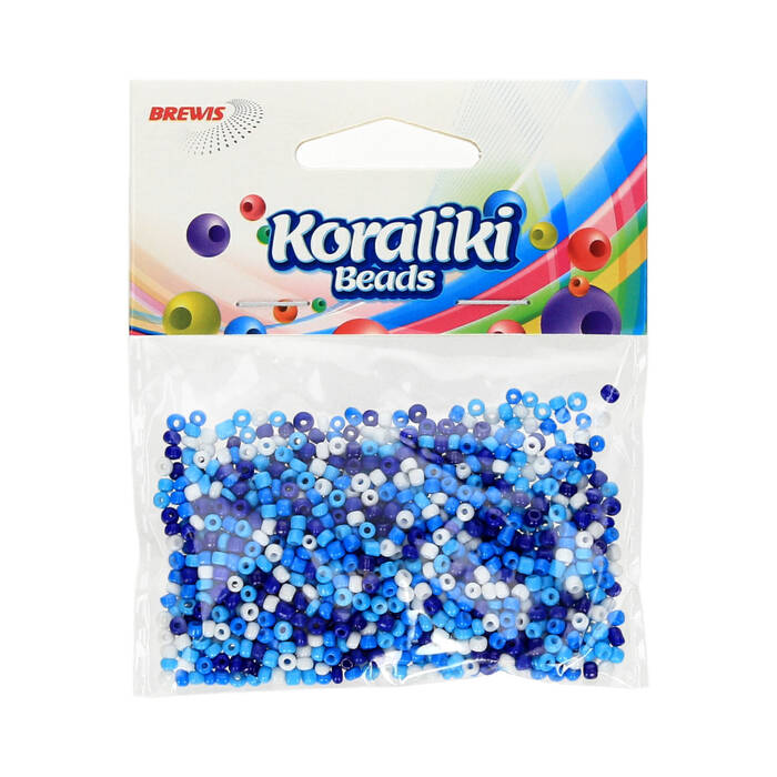 Koraliki akrylowe 3.5mm biało/niebieskie 30g Brewis KZ13 VB1421 01