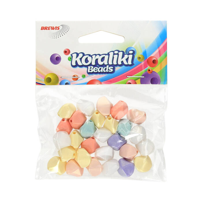 Koraliki akrylowe 14.5x11.5x10 mix/pastel 20g Brewis KZ8 VB1424 01