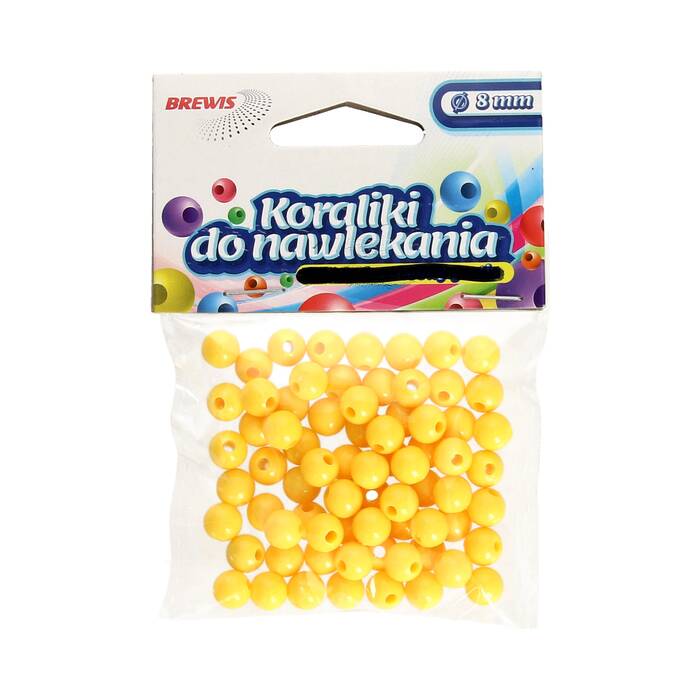 Koraliki ozdobne żółte K8 Brewis 8mm VB8863 01