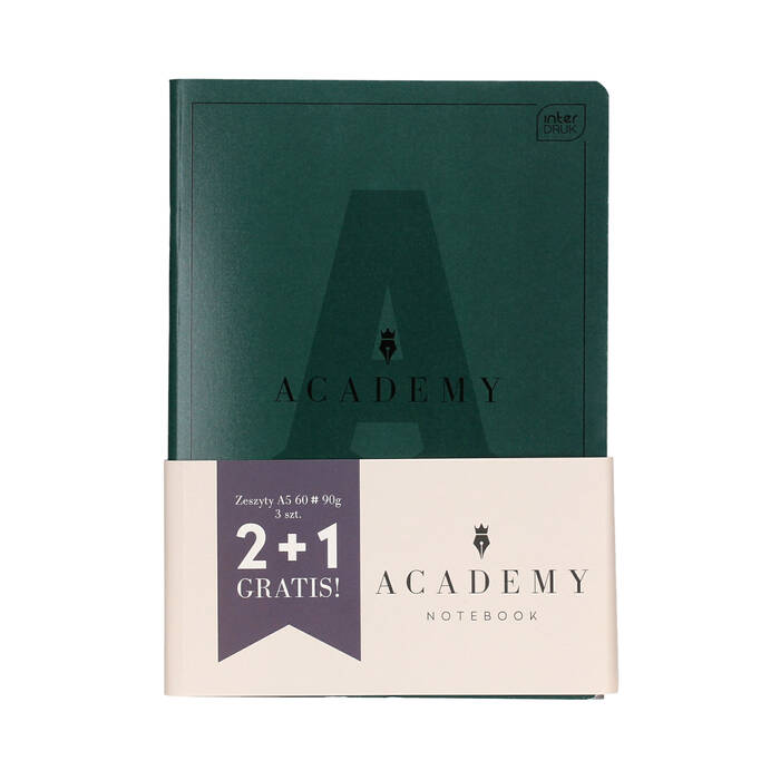Zeszyt A5/60 kratka Academy Interdruk 90g - 3szt. 5902277355997 IR6625 01