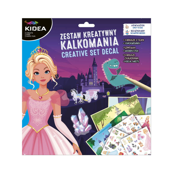Zestaw kreatywny kalkomania Księżniczki Kidea VD0439 01