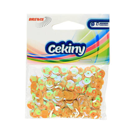 Cekiny tęczowe żółty T120 Brewis 8mm VB1391 01