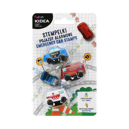 Stempelki pojazdy alarmowe - 3szt. Kidea VD0441 01