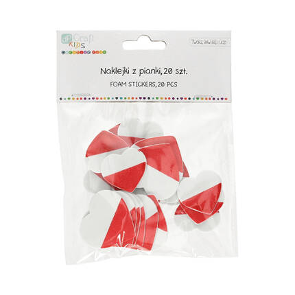 Naklejki pianki Serca Polska Flaga (20) DP8630 01