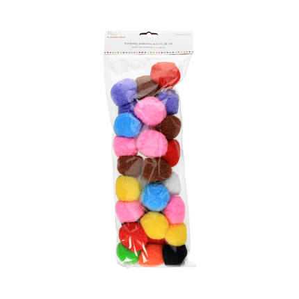 Pompony poliestrowe mix 5cm (30) DP8076 01