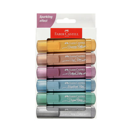 Zakreślacz 6kol metalicznych op/kartonowe Faber-Castell FC254676 FC1264 01