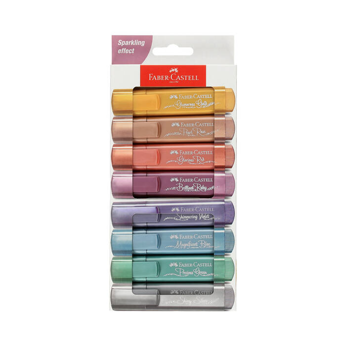 Zakreślacz 8kol metalicznych op/kartonowe Faber-Castell FC254678 FC1280 01