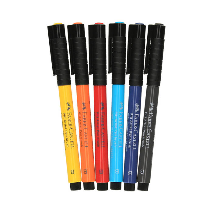 Zestaw pisaków 6kol. Pitt Artists Pens Manga Shonen Faber-Castell 167157FC AX6090 04