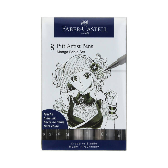 Zestaw pisaków 8szt. Pitt Artists Pens Manga Basic Faber Castell 167107 AX6092 01