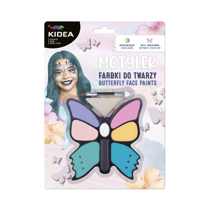 Farby do malowania twarzy 8kol Motylek Kidea FDTM8KKA VD0431 01